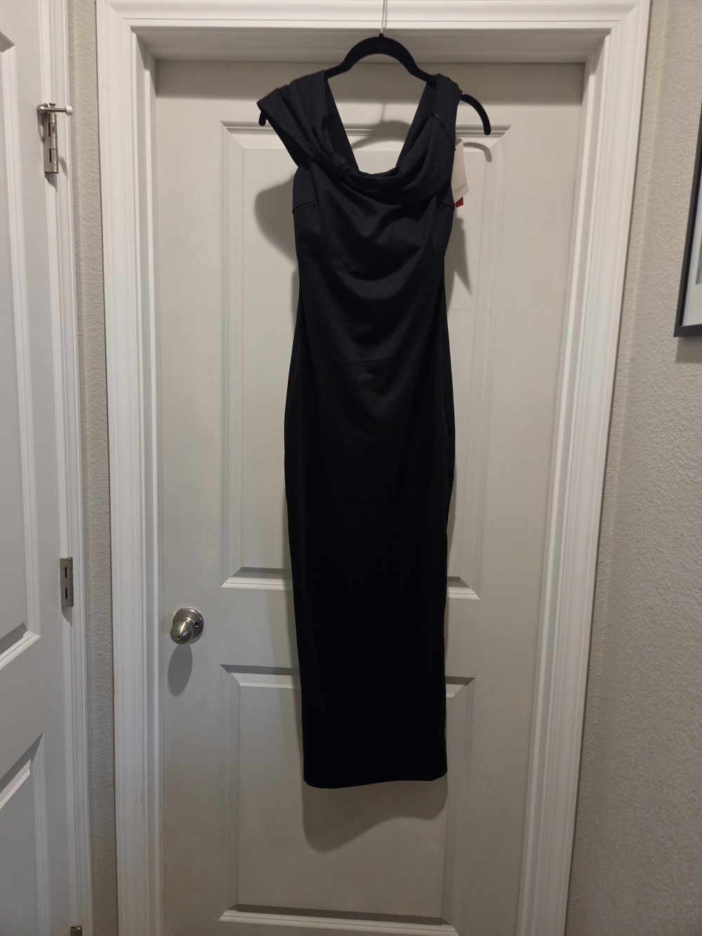 Classic Black Cowl-Neck Maxi Dress
